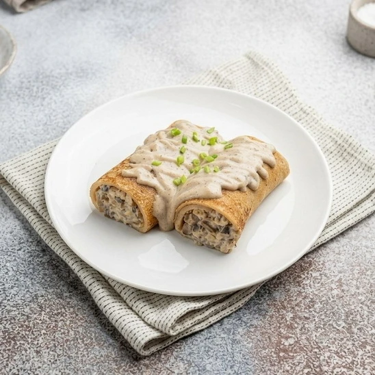 Блины  с жюльеном и трюфельным кремом
