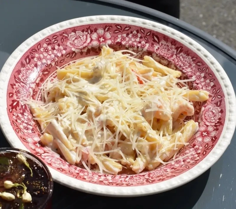 Паста с камамбером и креветками V 2.0