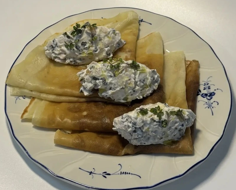 Блины с курицей и грибами