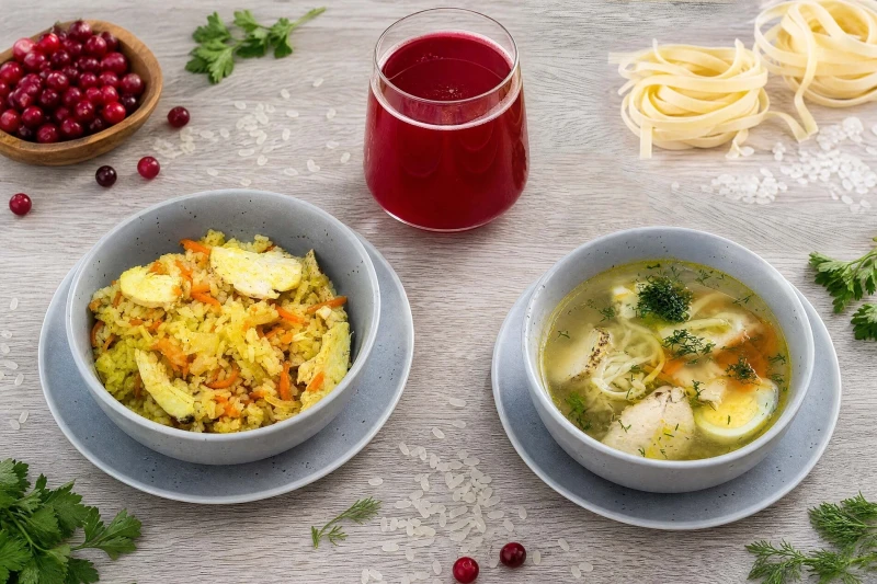 Плов + суп+ морс